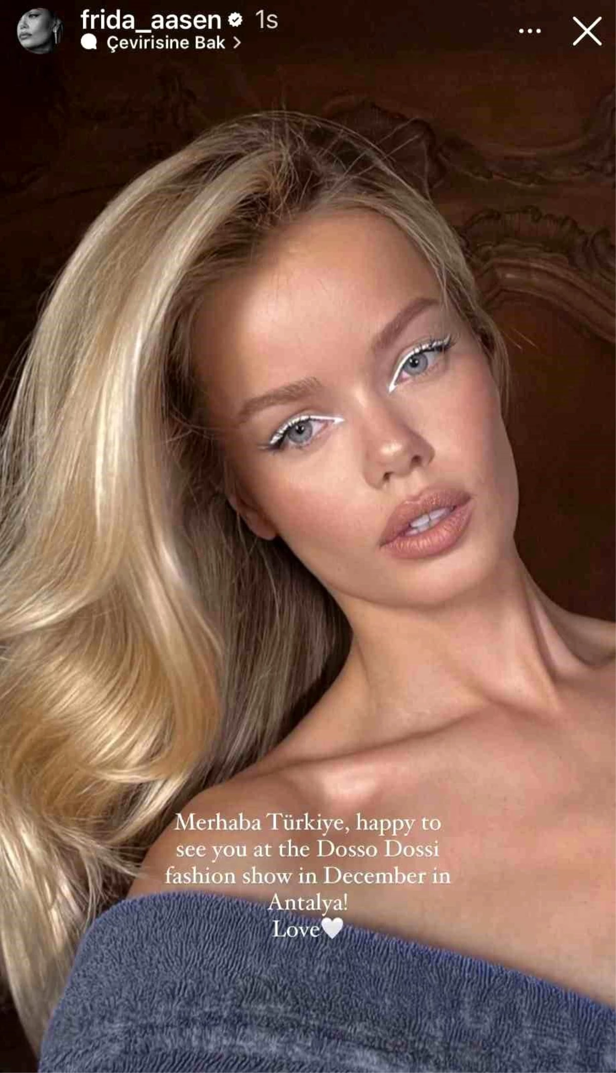 Norveçli Ünlü Top Model Frida Aasen'den Türkiye'ye Mesaj